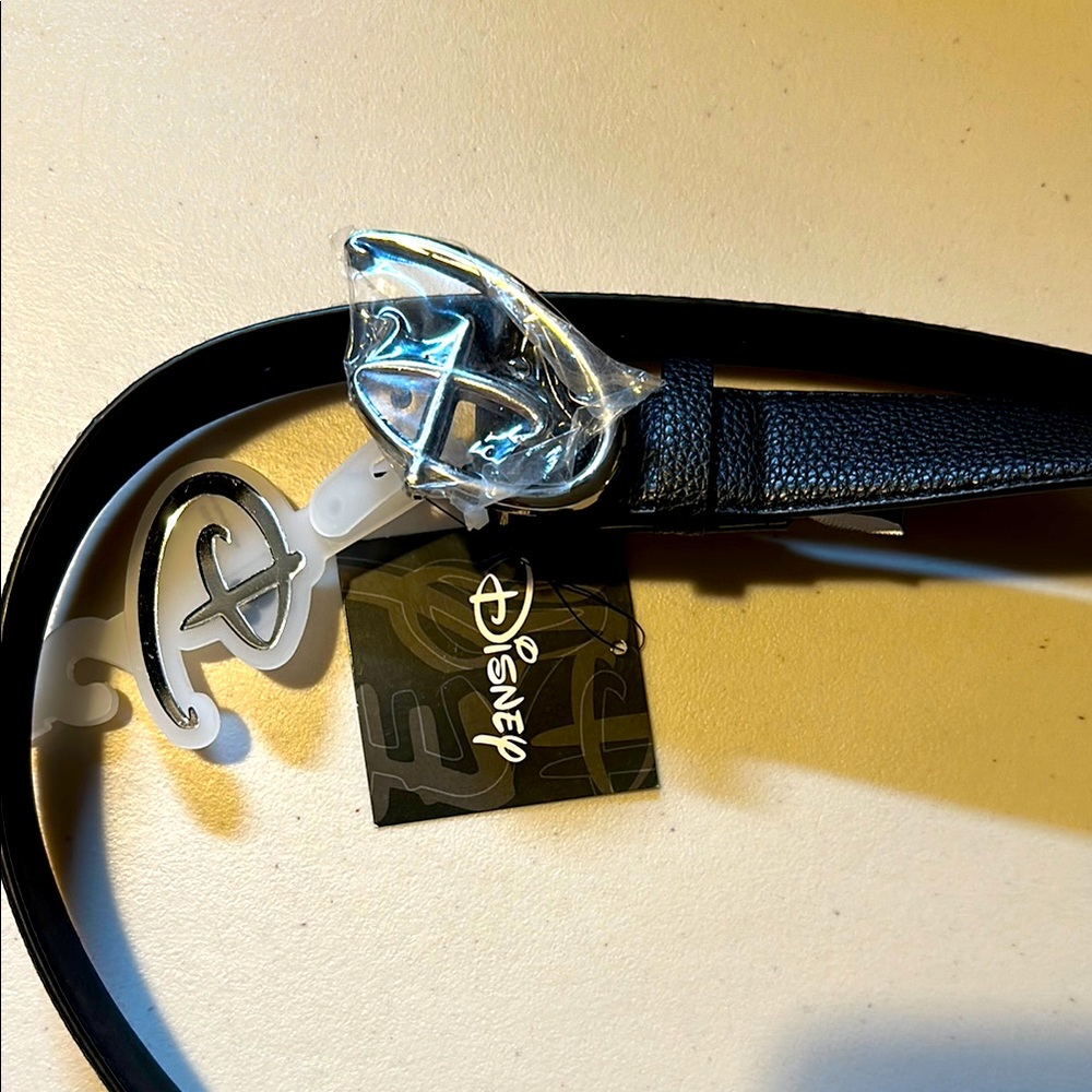 Disney Silver Buckle Black Belt